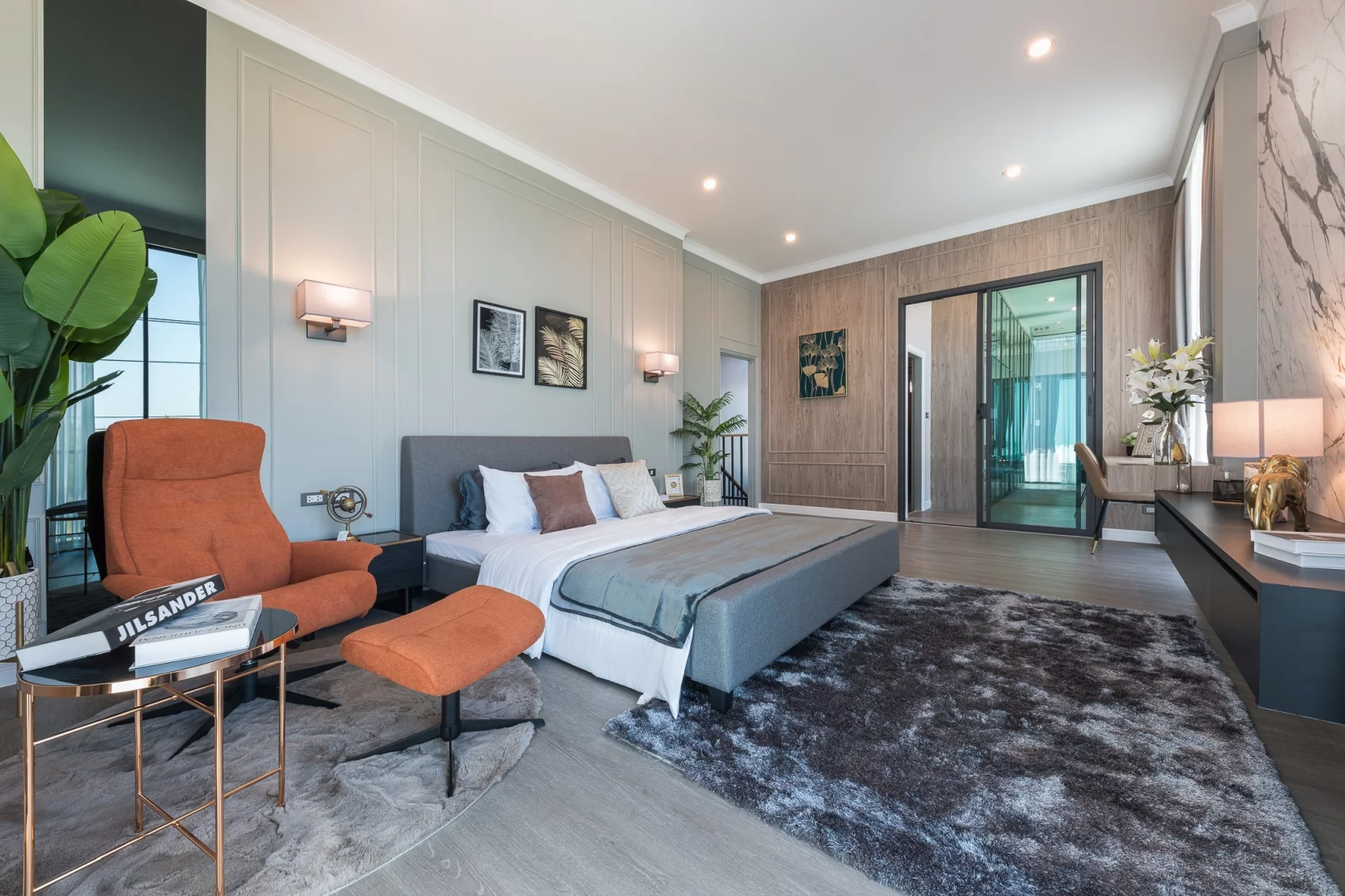 ห้องนอนใหญ่ บ้าน Modern Luxury พรีเว่